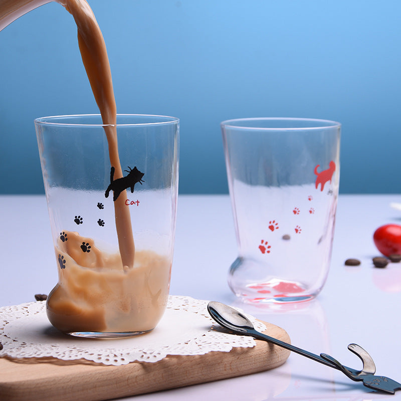 Creative Cute Cat Paws Glass Tiger Paws Mug Office Coffee Mug Tumbler Personality Breakfast Milk Porcelain Cup Gift Thecoolix