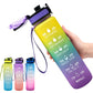 HydroPulse™ 1L Motivational Water Bottle - Leakproof with Time Marker & Bounce Cover - Thecoolix