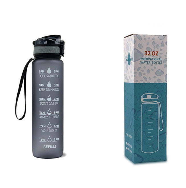 HydroPulse™ 1L Motivational Water Bottle - Leakproof with Time Marker & Bounce Cover - Thecoolix