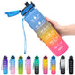 HydroPulse™ 1L Motivational Water Bottle - Leakproof with Time Marker & Bounce Cover - Thecoolix