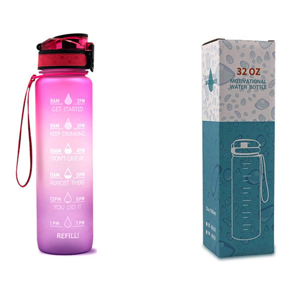 HydroPulse™ 1L Motivational Water Bottle - Leakproof with Time Marker & Bounce Cover - Thecoolix