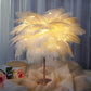 Feather Lamp Nordic Desk Lamp European-Style Bedroom Bedside Feather Table Lamp Night Light Table Lamp Decoration Modern Thecoolix