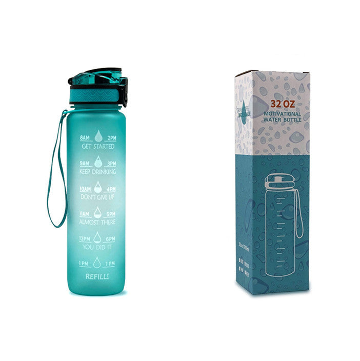 HydroPulse™ 1L Motivational Water Bottle - Leakproof with Time Marker & Bounce Cover - Thecoolix