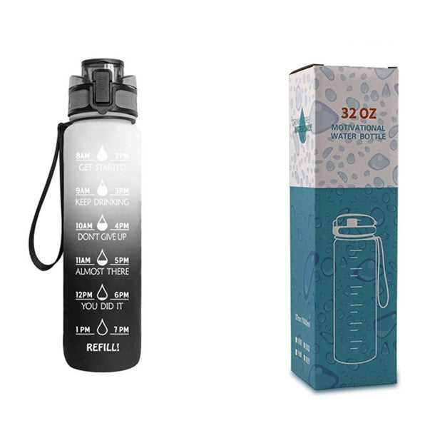 HydroPulse™ 1L Motivational Water Bottle - Leakproof with Time Marker & Bounce Cover - Thecoolix