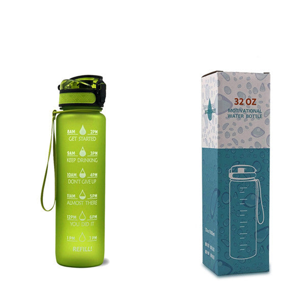 HydroPulse™ 1L Motivational Water Bottle - Leakproof with Time Marker & Bounce Cover - Thecoolix
